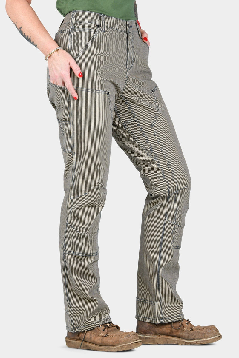 Old School High Rise in Hickory Stripe Denim Work Pants Dovetail Workwear