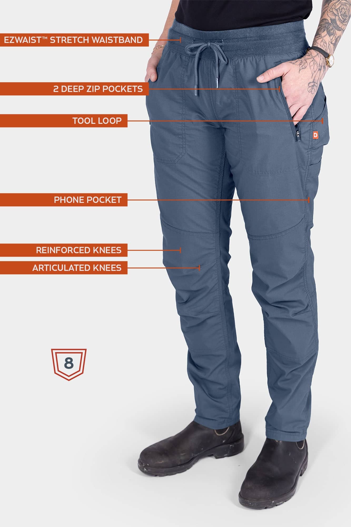 Work Pants for Women - LYCRA® Stretch | Dovetail Workwear