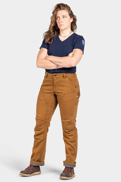 Britt Utility in Saddle Brown Stretch Thermal Denim Dovetail Workwear