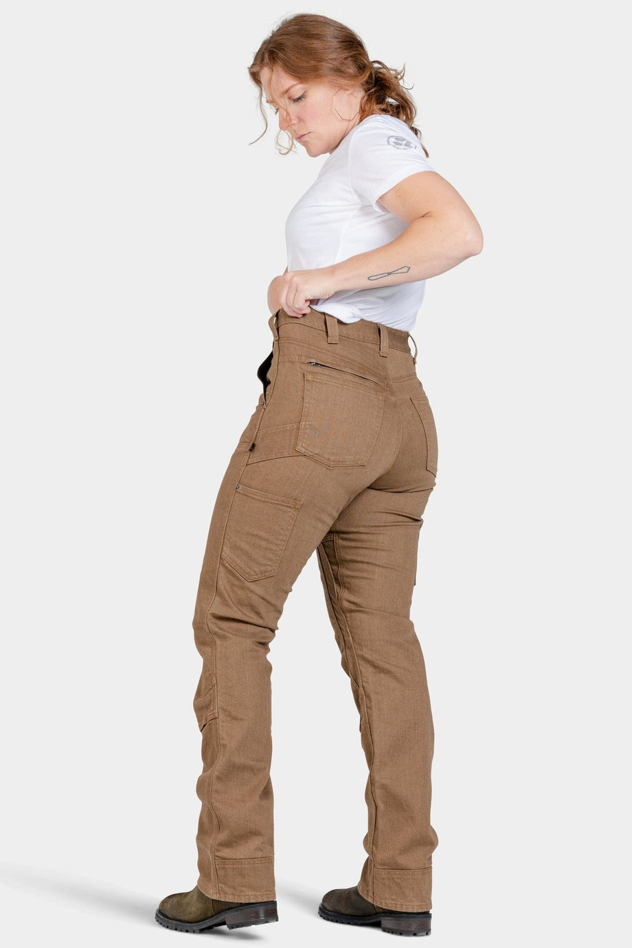 High-Waisted Canvas Wide-Leg Workwear Pants for Women