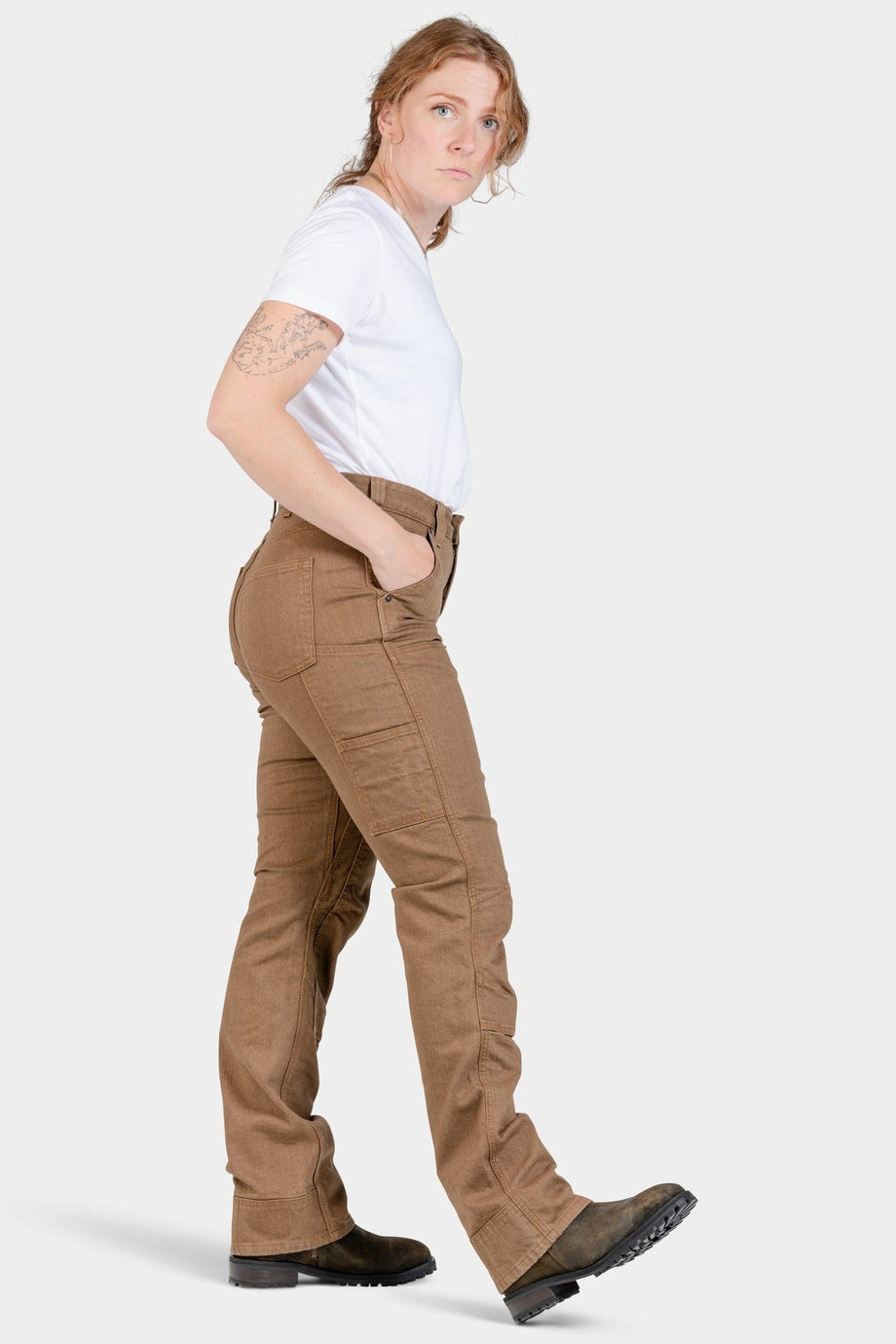 Dovetail Workwear Women's Saddle Brown Canvas Work Pants (6 X 32