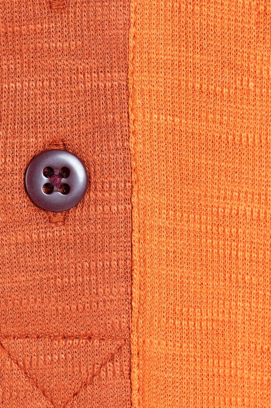 POGLIP Women's Orange Waffle Knit Henley Top 