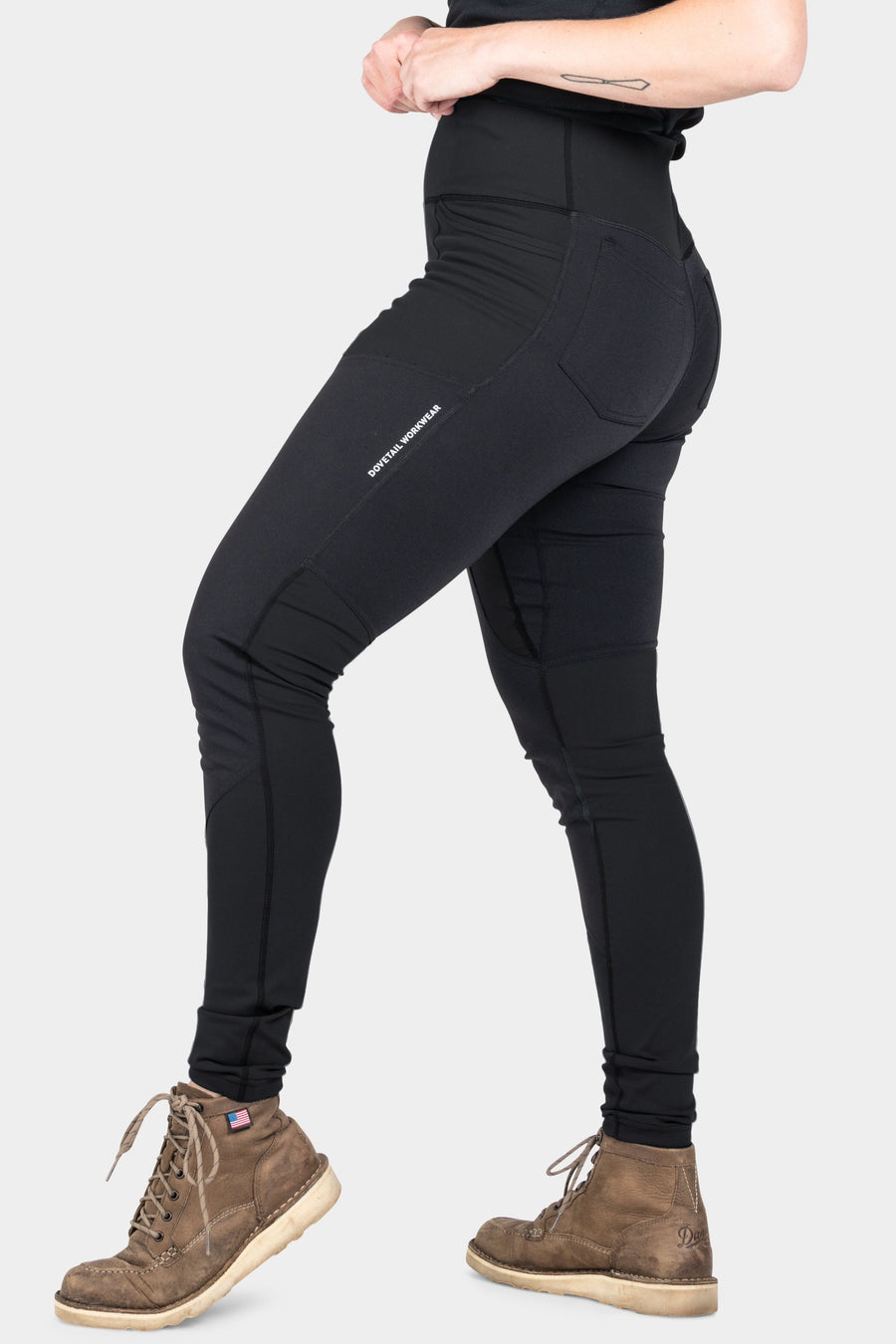 Field Utility Legging in Black/Black Knit Dovetail Workwear