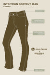 John Deere X Dovetail Workwear Into Town Bootcut Jean in Classic Black Work Pants Dovetail Workwear