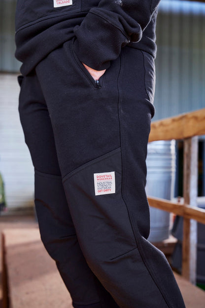 Flagger Fleece Work Pant in Black Dovetail Workwear