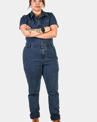 Hadley Short Sleeve Coveralls in Wabash Stripe Work Pants Dovetail Workwear