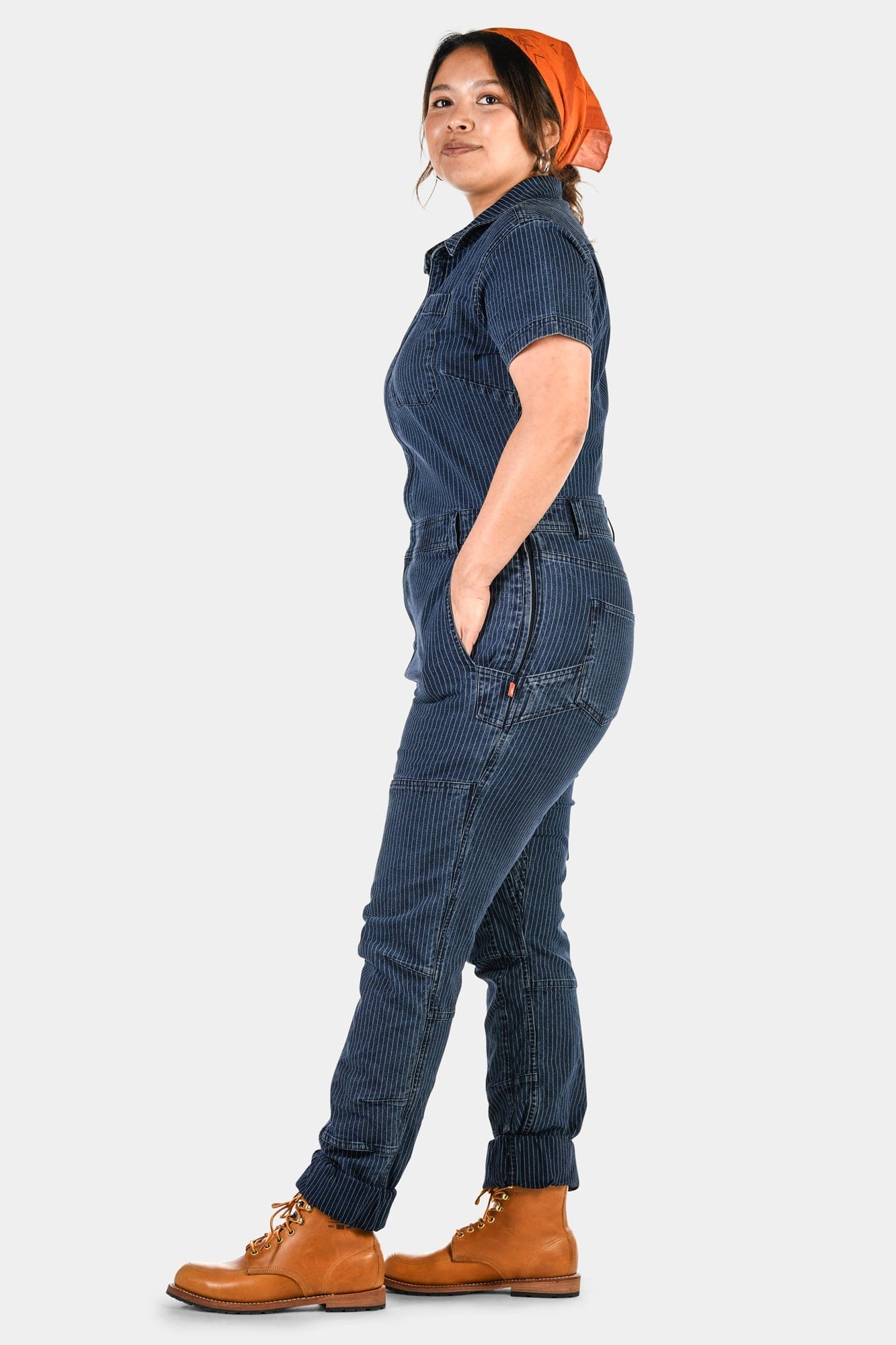 Hadley Short Sleeve Coveralls in Wabash Stripe Work Pants Dovetail Workwear