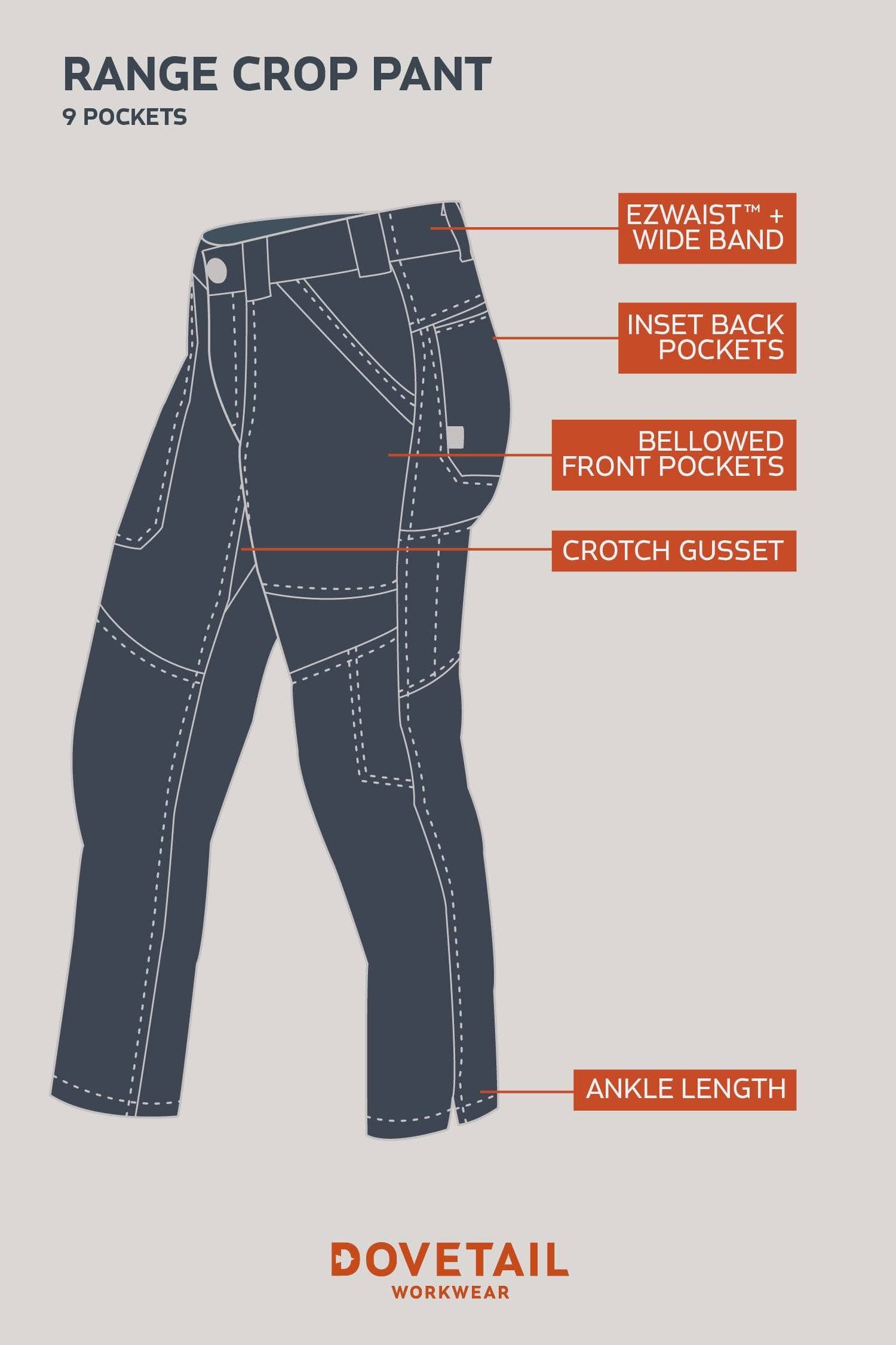 Range Crop Pant in Lightweight Denim Work Pants Dovetail Workwear