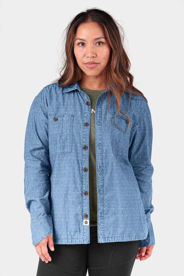 John Deere x Dovetail Cultivator Workshirt in Indigo Dobby Chambray Dovetail Workwear