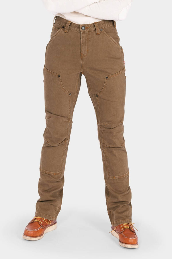 Old School High Rise Work Pant in Beechwood Brown Denim