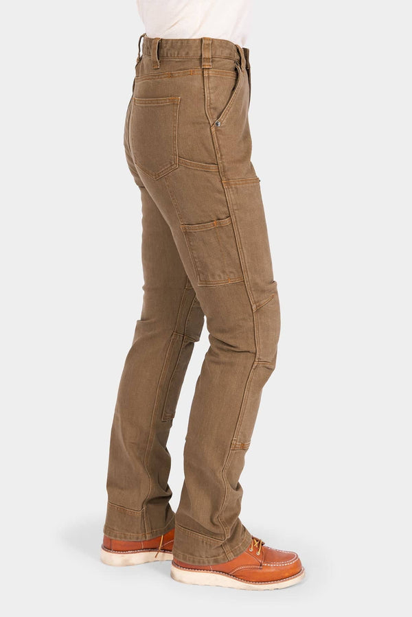Old School High Rise Work Pant in Beechwood Brown Denim
