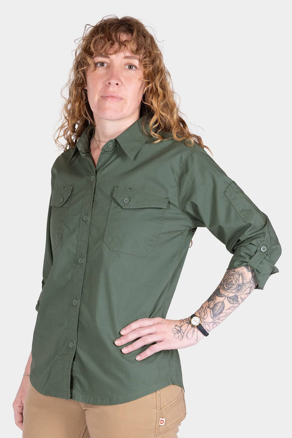 AJ COOLSWAP™ Work Shirt — Hidden chest snap to prevent gaping — Dovetail Workwear