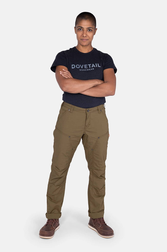 Anna Ultralight Trail Pant in Kelp Green Ripstop — Hip Slot pocket detail — Dovetail Workwear