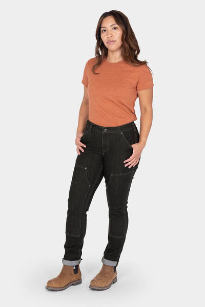 Maven Slim in Heathered Black Graphene Pant — Reinforced thigh and knee panels — Dovetail Workwear