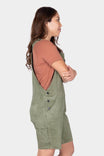 Utility Short Overalls in Light Kelp Green