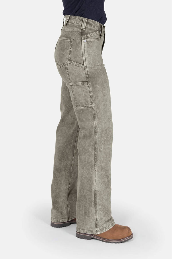 Old School Wide Leg Mineral Wash Jean in Sunbaked Eucalyptus