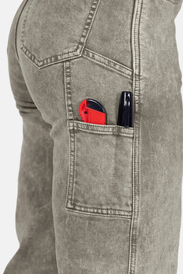 Old School Wide Leg Mineral Wash Jean in Sunbaked Eucalyptus