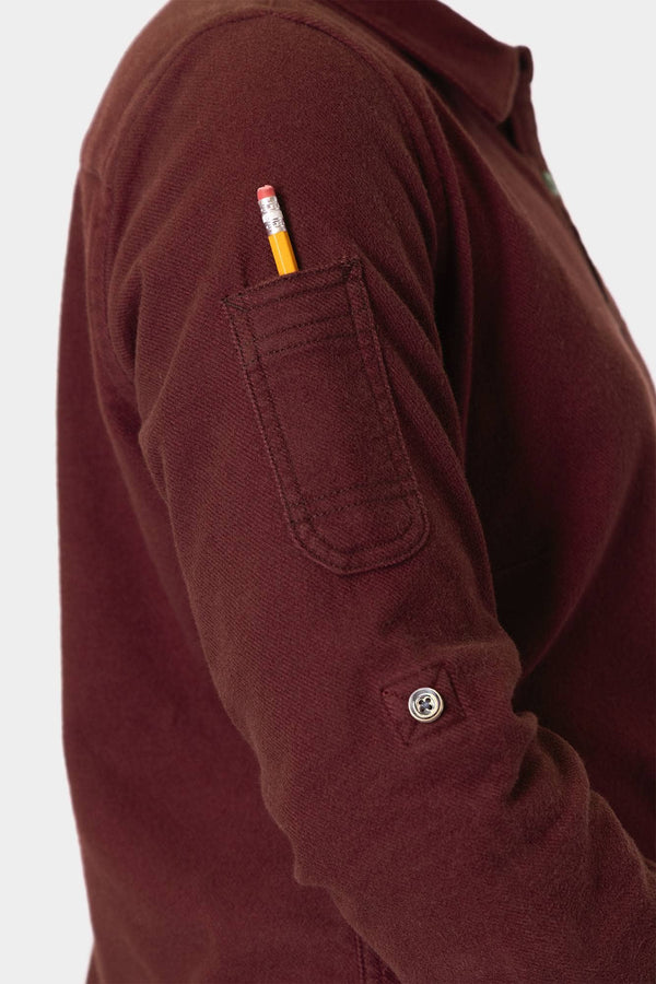 Givens Stretch Chamois Work Shirt in Elderberry
