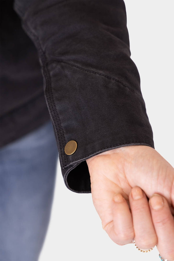 Old School Duck Canvas Trucker Jacket in Hammer Down Black