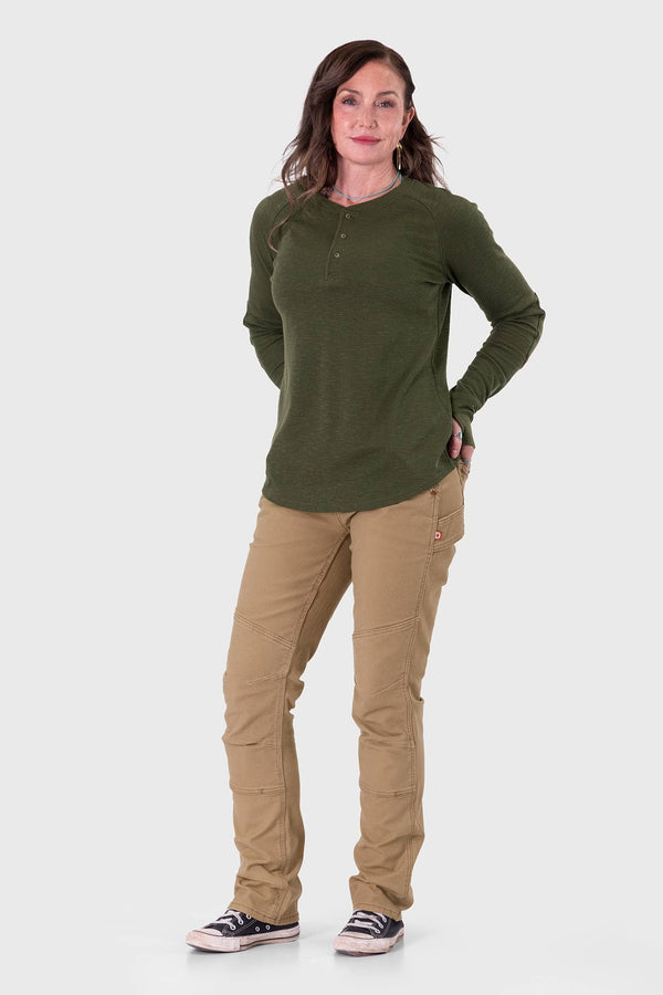 Women's Henley Thermal Waffle Knit Workshirt – Dovetail Workwear