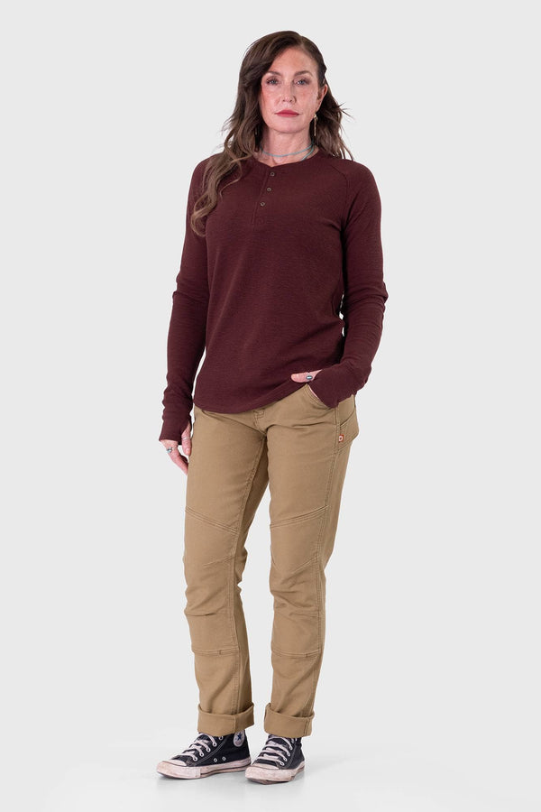 Women's Henley Thermal Waffle Knit Workshirt – Dovetail Workwear