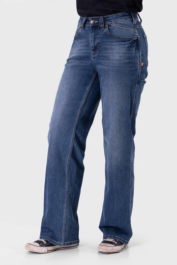 Old School Wide Leg Jeans in Indigo Denim
