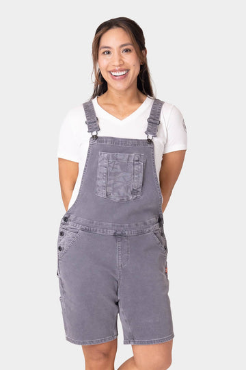 Utility Short Overalls in Driftwood Grey
