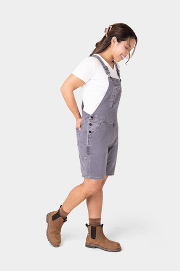 Utility Short Overalls in Driftwood Grey