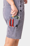 Utility Short Overalls in Driftwood Grey