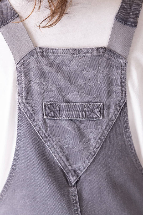 Utility Short Overalls in Driftwood Grey