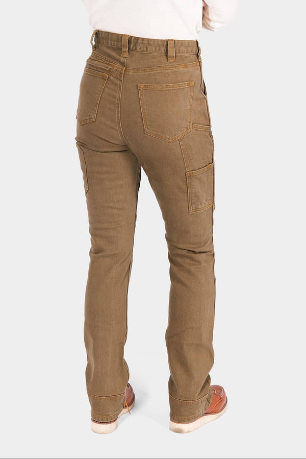 Old School High Rise Work Pant in Beechwood Brown Denim