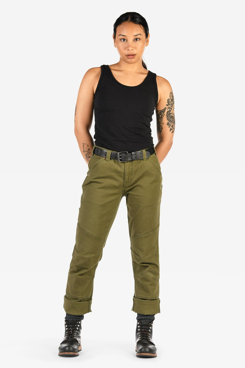 GO TO™ Stretch Canvas Pants in Kelp Green