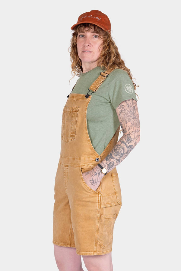 Utility Short Overalls in Driftwood Grey