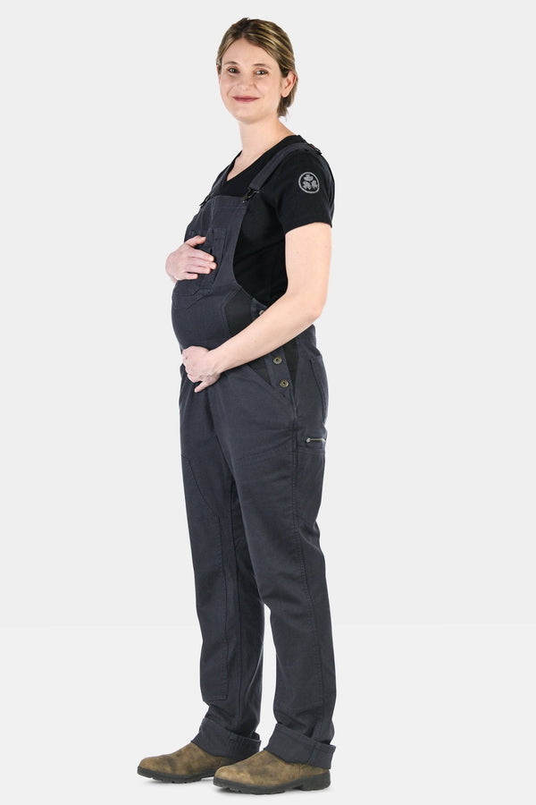 Freshley Maternity Overalls in Navy Stretch Canvas