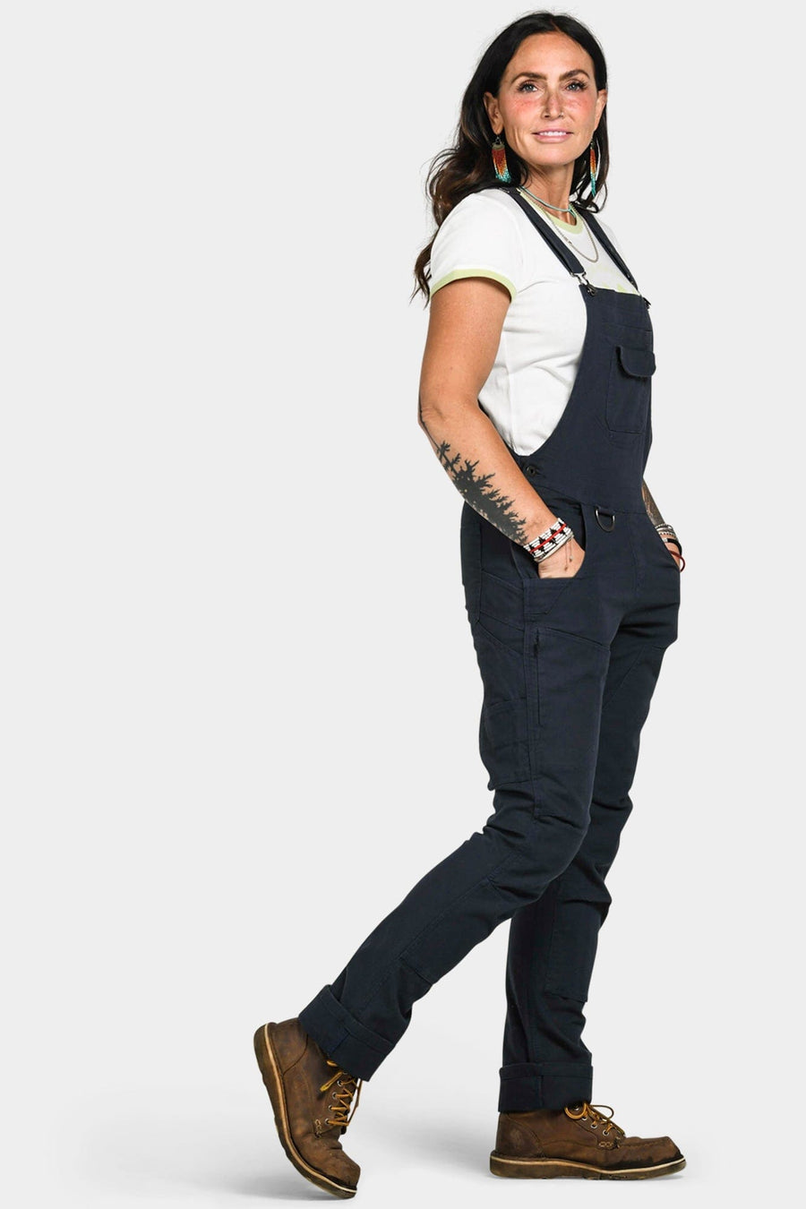 Freshley Drop Seat Overalls in Navy Canvas Work Pants Dovetail Workwear