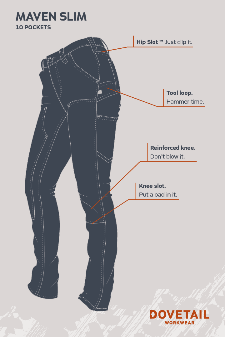 Dovetail Womens Pants Black Stretch Denim Mid Rise Maven Slim Workwear Size  14