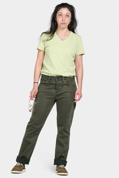 Shop Pant in Olive Green Denim Work Pants Dovetail Workwear