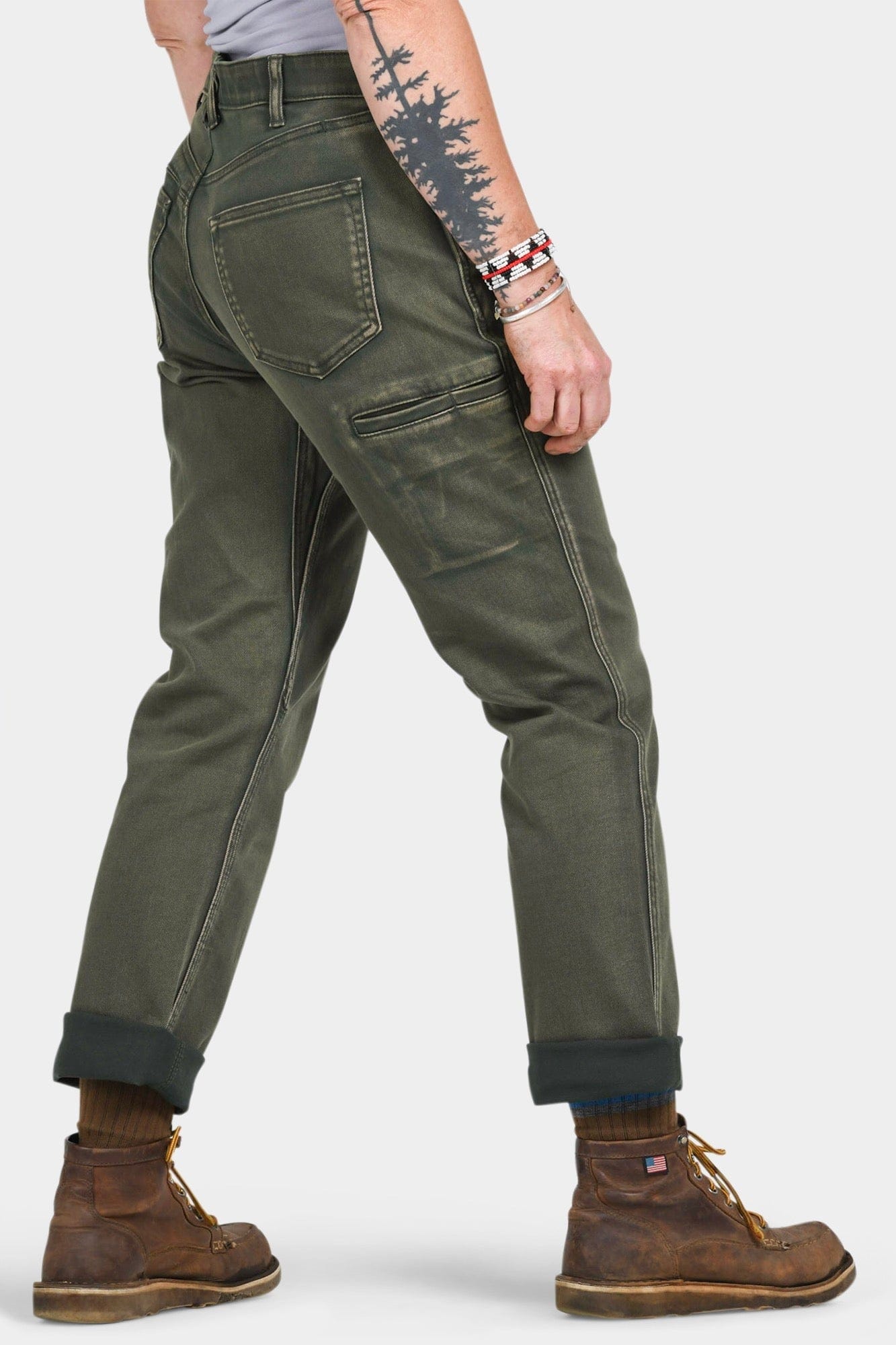 Shop Pant in Olive Green Denim Work Pants Dovetail Workwear