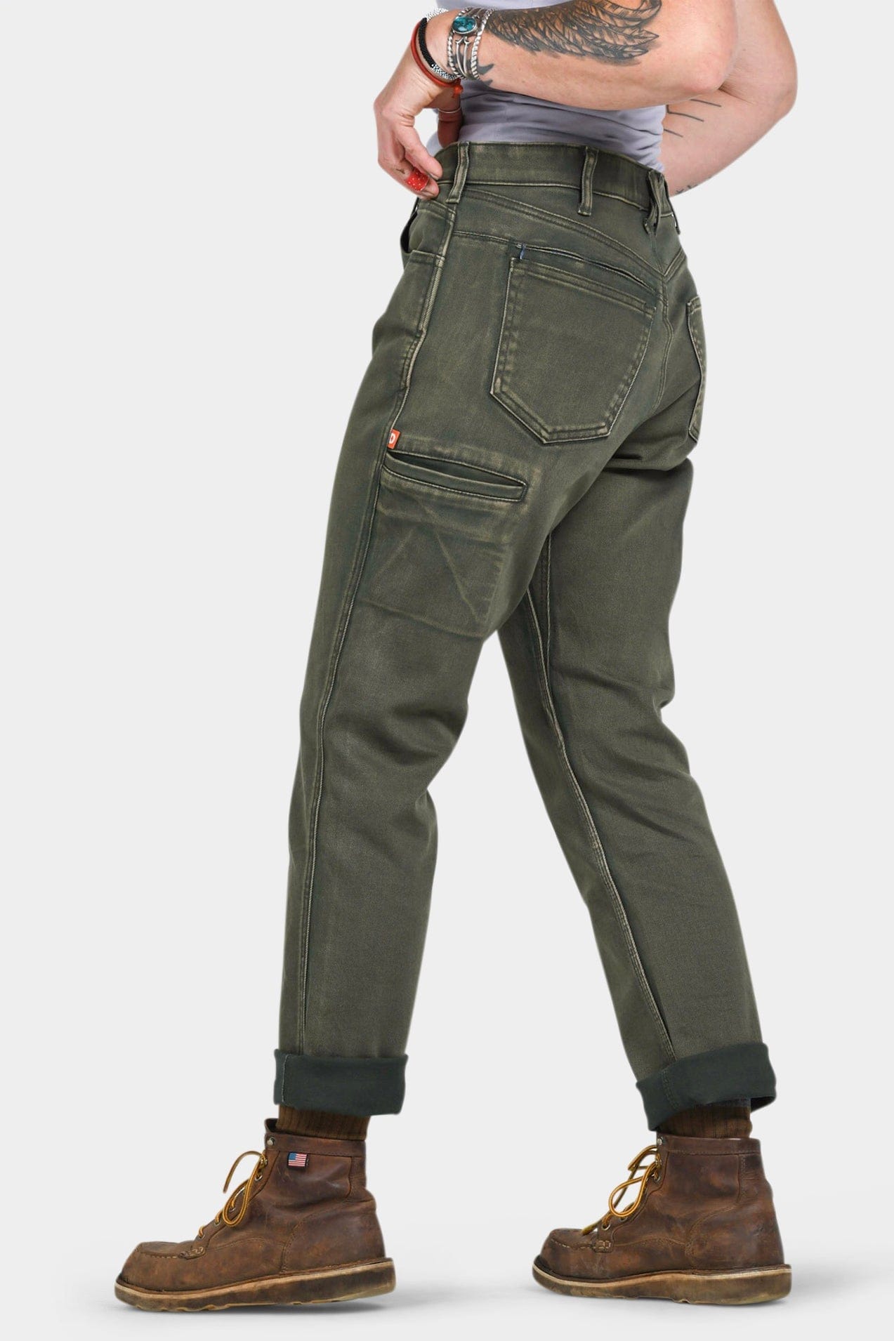 Shop Pant in Olive Green Denim Work Pants Dovetail Workwear