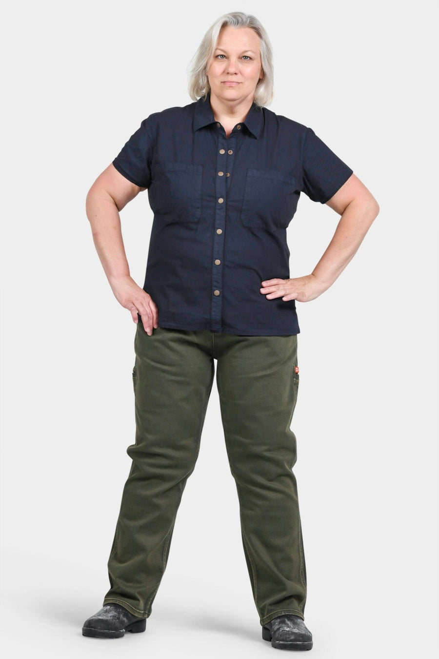 Shop Pant in Olive Green Denim Work Pants Dovetail Workwear