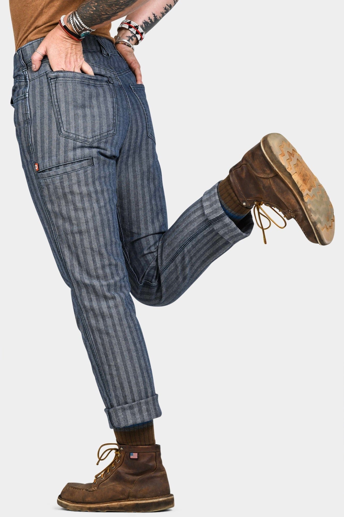 Shop Pant in Vintage Stripe Denim Work Pants Dovetail Workwear