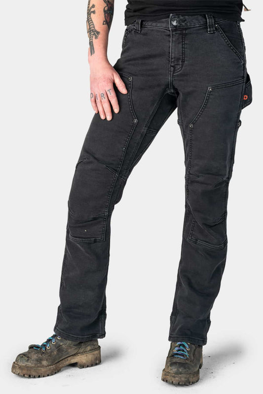 Britt Utility in Black Thermal Denim Work Pants Dovetail Workwear