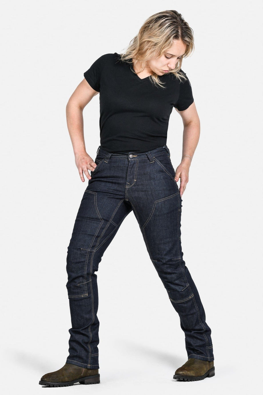 Just My Size Women's Plus Size 4 Pocket Pull on Rolled Cuff Denim