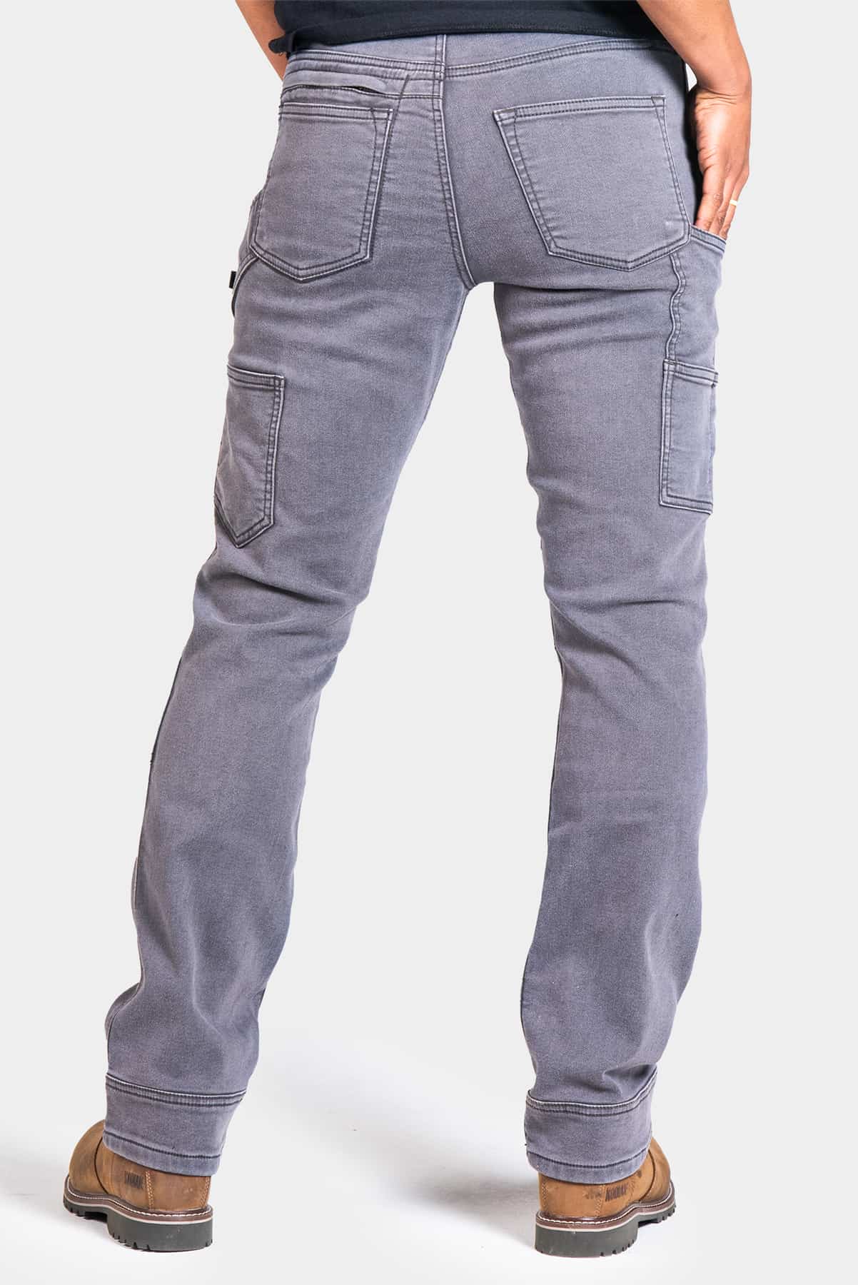 Britt Utility in Grey Thermal Denim Work Pants Dovetail Workwear