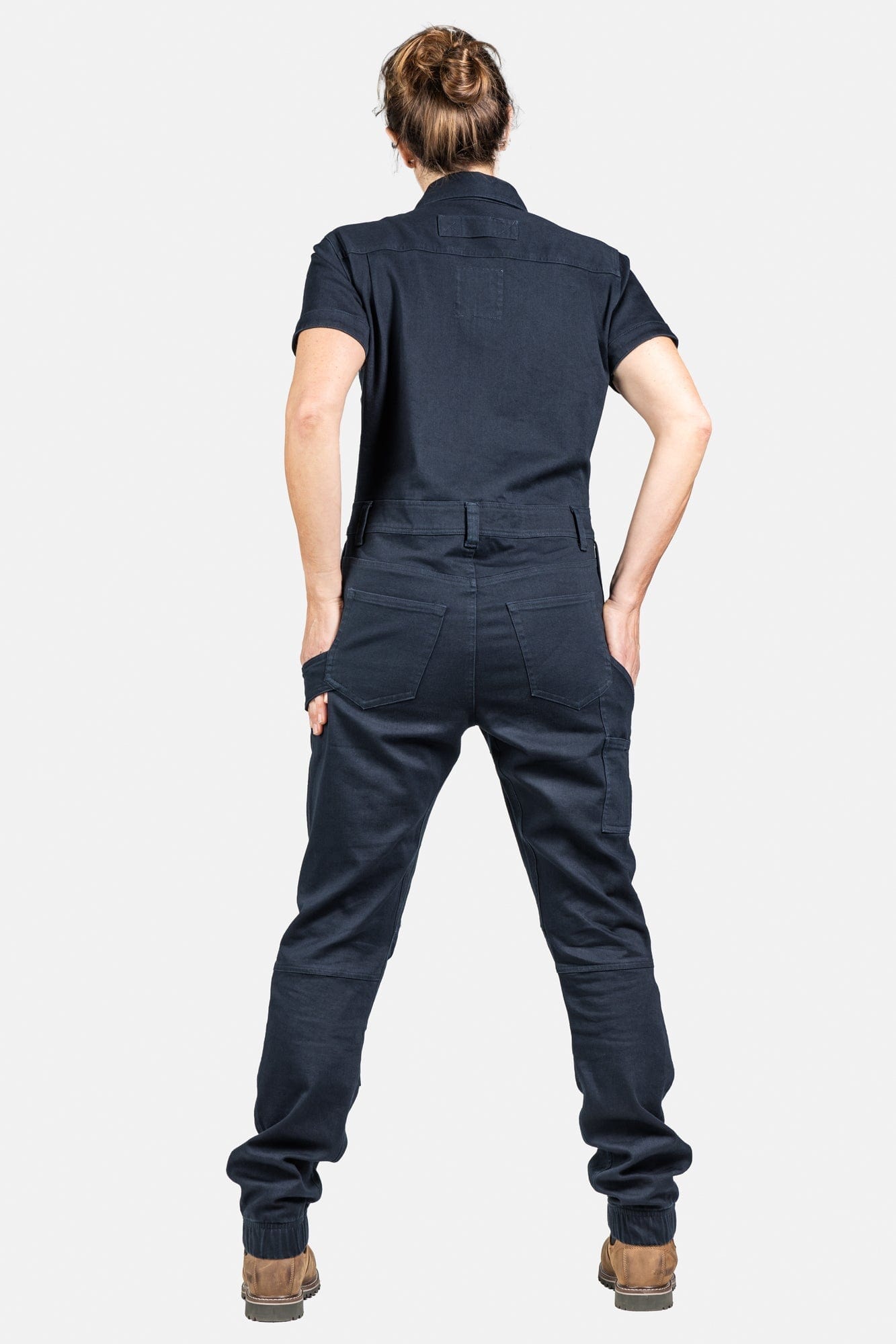 Hadley Short Sleeve Coveralls in Sulfur Navy Work Pants Dovetail Workwear