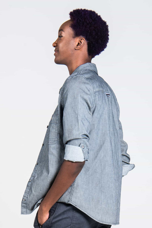 Givens Work Shirt Indigo Stripe Work Shirt Dovetail Workwear