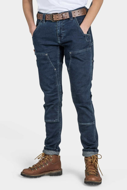 Maven X in Indigo Thermal Denim Work Pants Dovetail Workwear