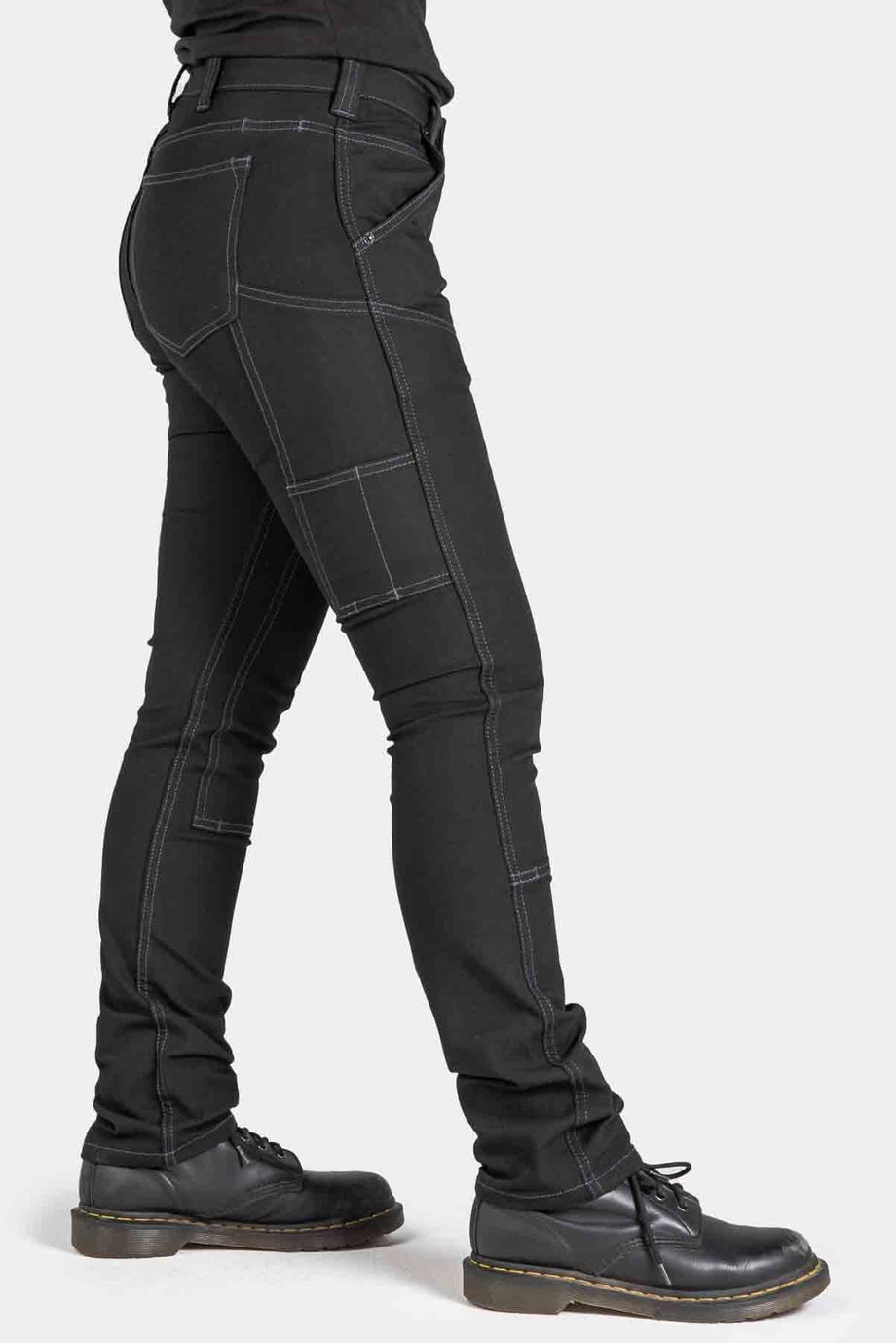 Womens Dovetail Workwear Maven Slim Stretch Denim Pants Black Mid rise -  Helia Beer Co