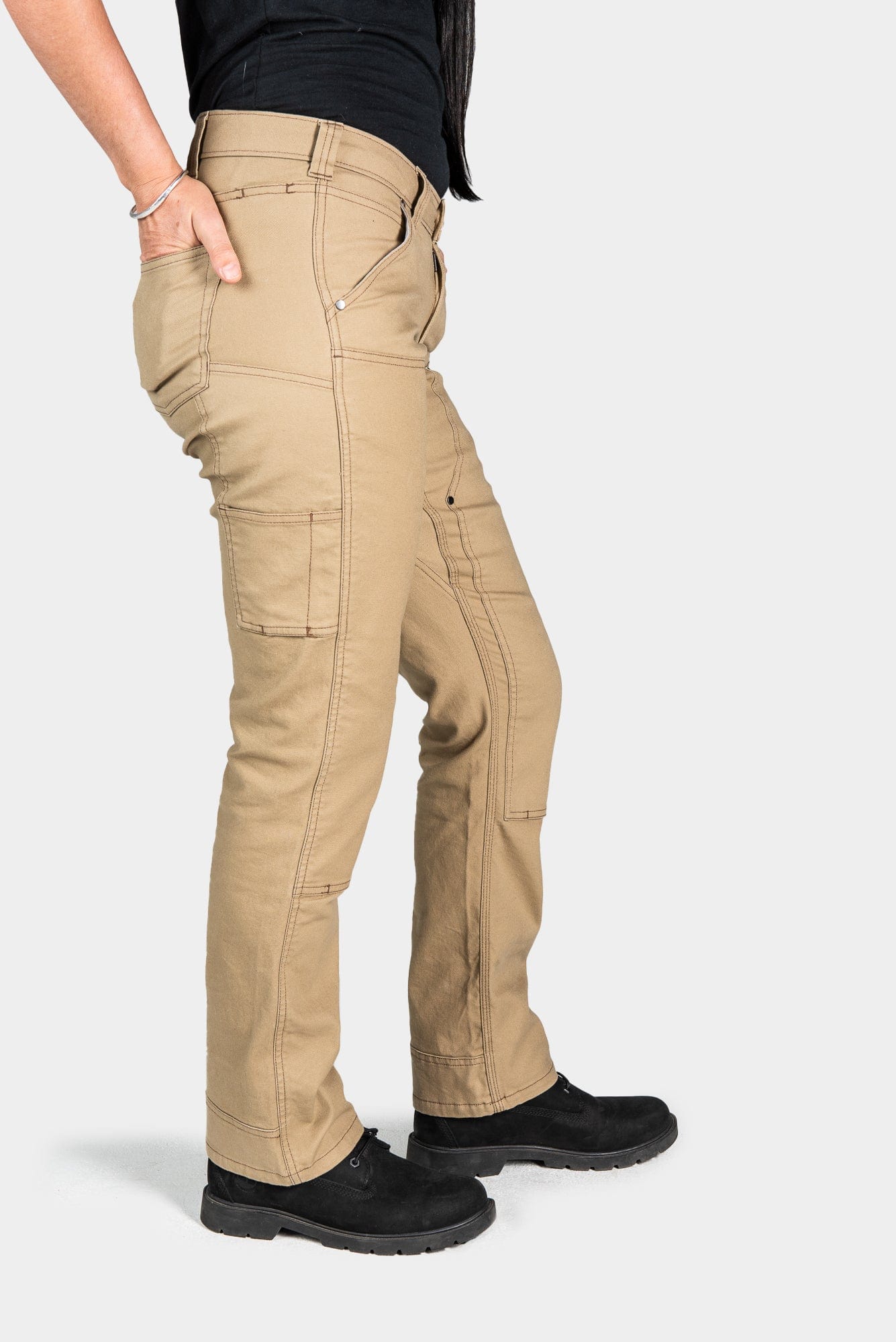 Anna Taskpant in Khaki Canvas Work Pants Dovetail Workwear