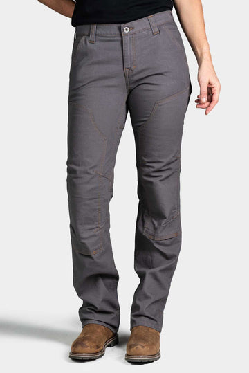Britt Utility Pant in FR Grey Canvas Test — Zip pocket and tool loop detail — Dovetail Workwear